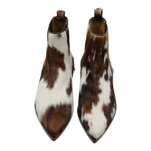 Christian Louboutin Cheliviss Low Boots - Hair-on Calf - Brown White - 41 $1795 - Picture 4 of 8